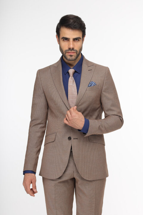 Slim Fit Suit Beige - Image 3