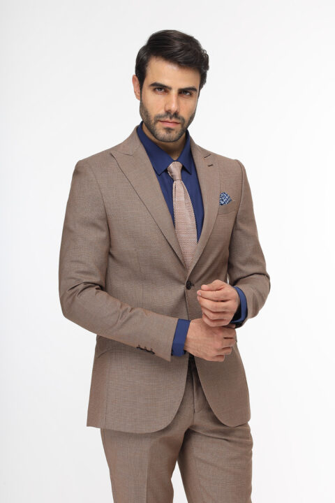 Slim Fit Suit Beige - Image 4