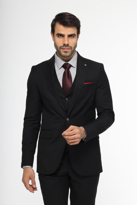 Slim Fit Suit Black - Image 3