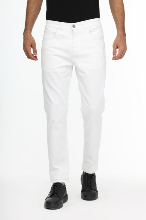 Slim Fit Trousers White