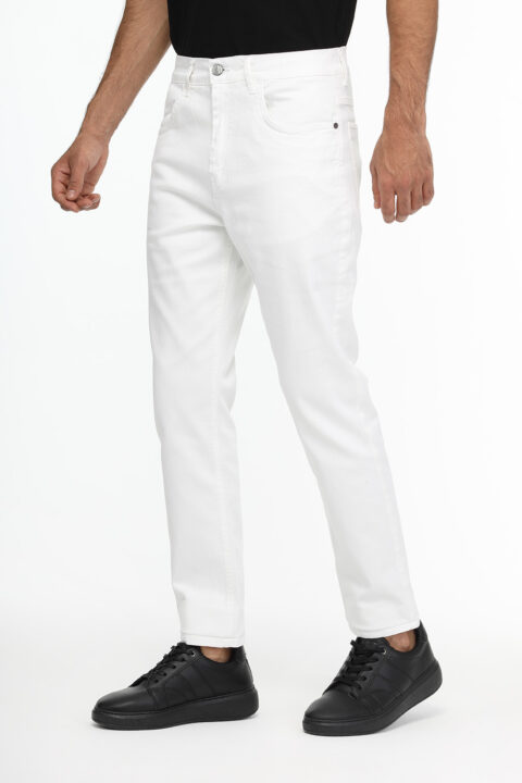 Slim Fit Trousers White - Image 3