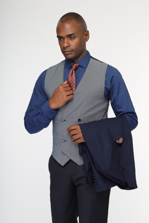 Slim Fit Suit Dark Blue - Image 3