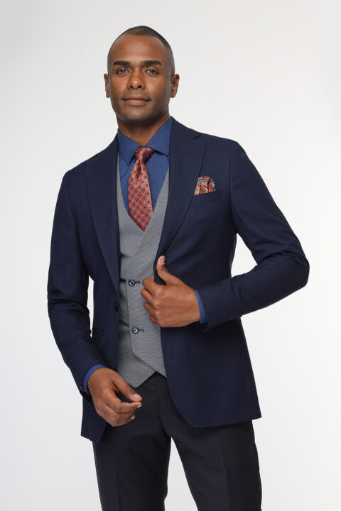 Slim Fit Suit Dark Blue - Image 4