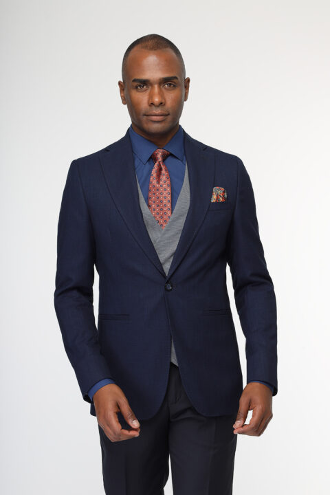 Slim Fit Suit Dark Blue - Image 5