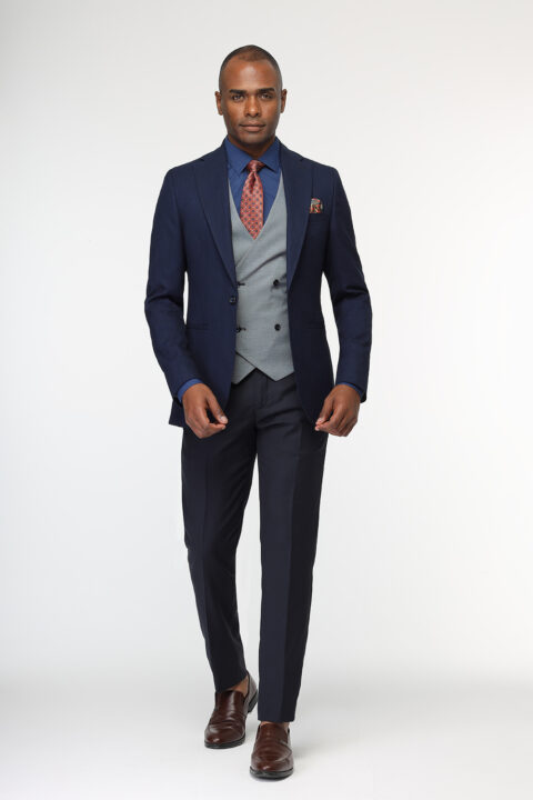 Slim Fit Suit Dark Blue