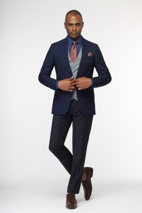 Slim Fit Suit Dark Blue - Image 6