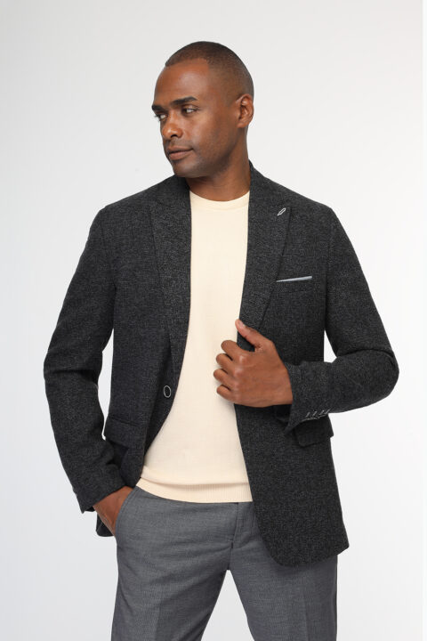 Slim Fit Blazer Dark Gray