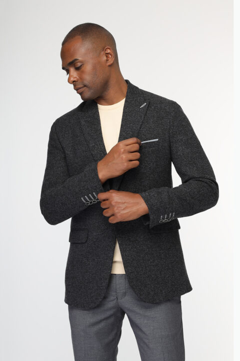 Slim Fit Blazer Dark Gray - Image 3