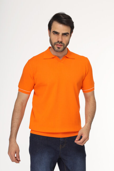 Regular Fit Polo Shirt Knitted Orange