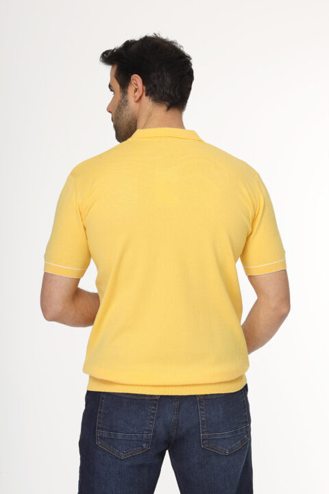 Regular Fit Polo Shirt Knitted Yellow - Image 3