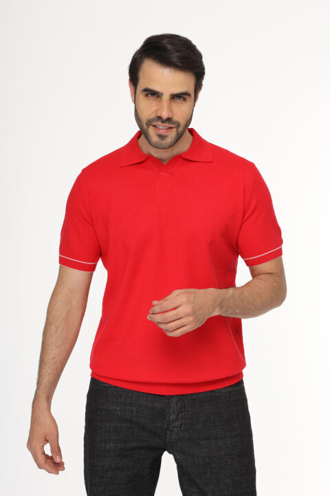 Regular Fit Polo Shirt Knitted Red