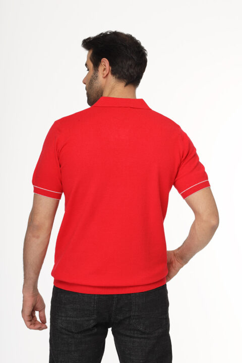 Regular Fit Polo Shirt Knitted Red - Image 4