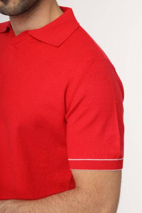 Regular Fit Polo Shirt Knitted Red - Image 5