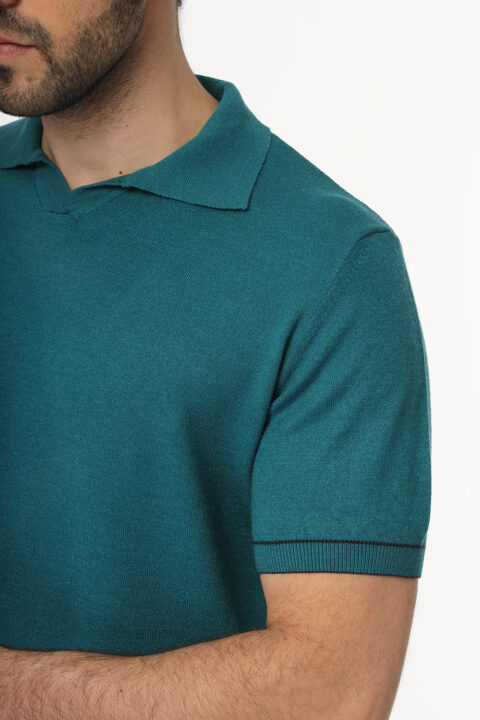 Regular Fit Polo Shirt Knitted Green - Image 4