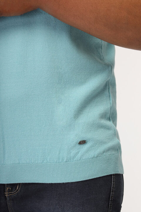 Regular Fit T- Shirt Knitted Turquoise - Image 4