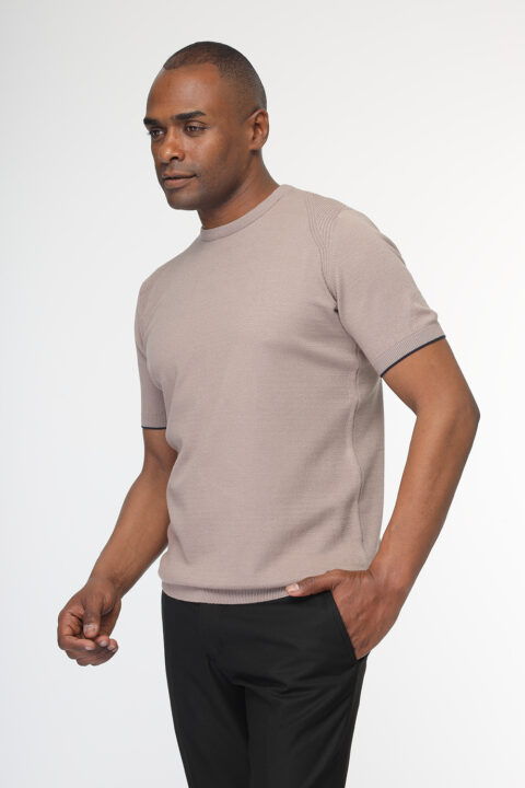 Regular Fit T- Shirt Knitted Beige