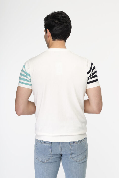 Regular Fit T- Shirt Knitted Off White - Image 3