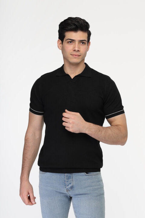 Regular Fit Polo Shirt Knitted Black