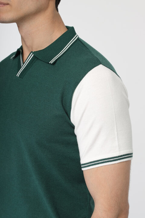 Regular Fit Polo Shirt Knitted Green - Image 4