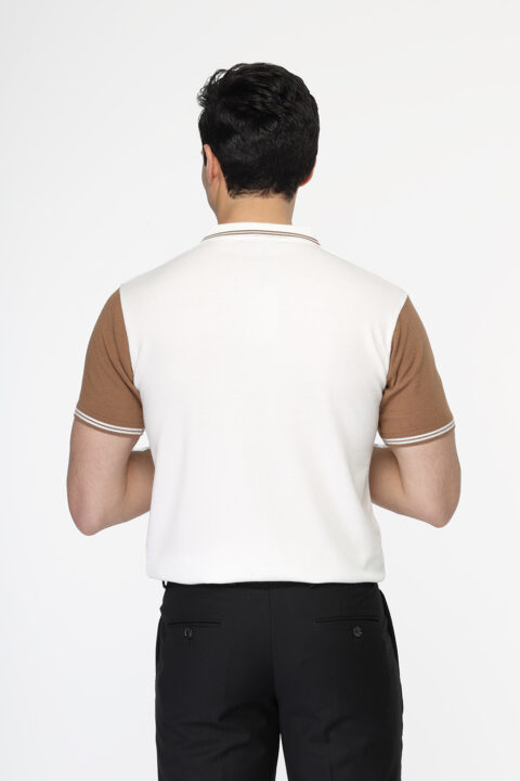 Regular Fit Polo Shirt Knitted Off White - Image 4