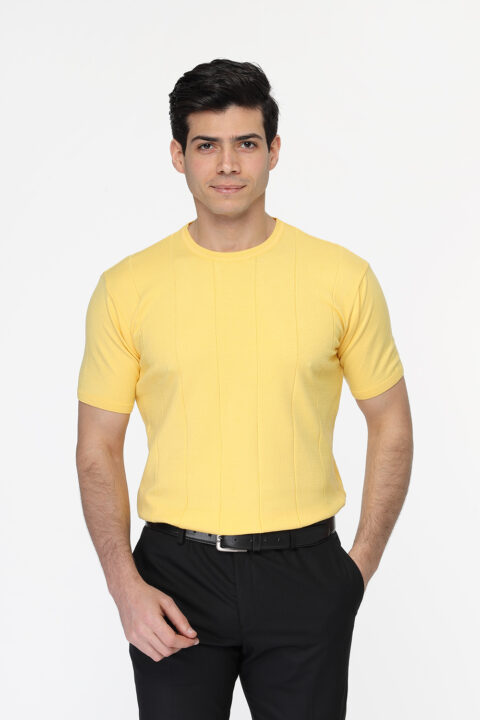 Regular Fit T- Shirt Knitted Yellow