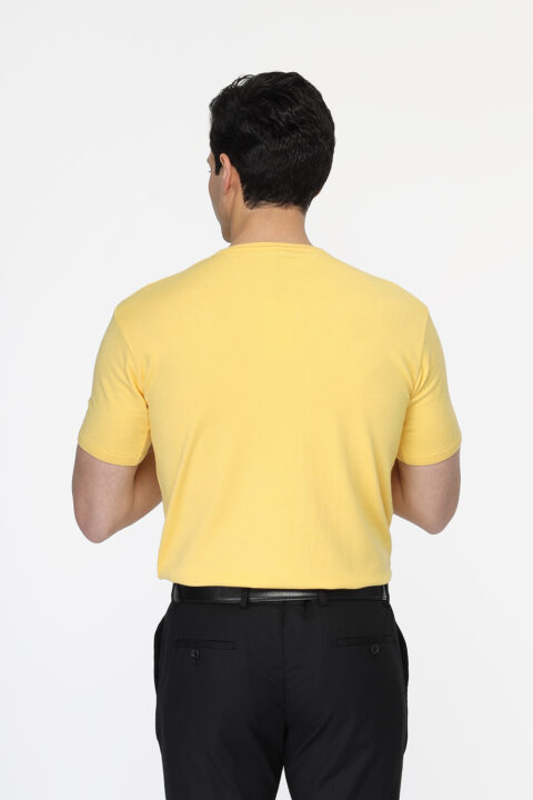 Regular Fit T- Shirt Knitted Yellow - Image 3