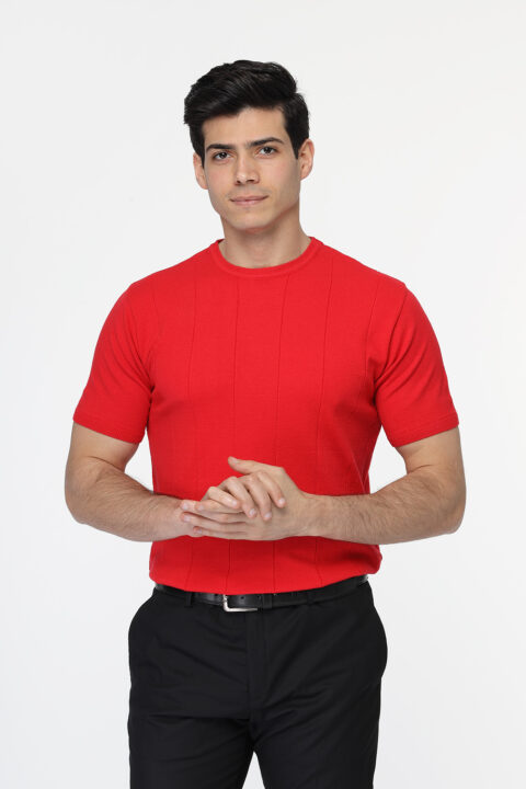 Regular Fit T- Shirt Knitted Red