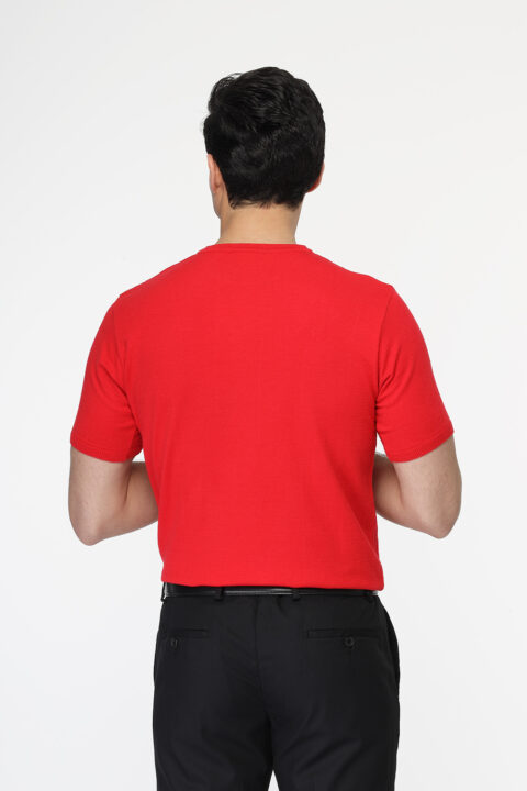 Regular Fit T- Shirt Knitted Red - Image 4