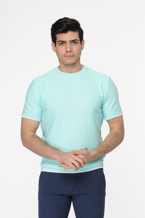 Regular Fit T- Shirt Knitted Light Green