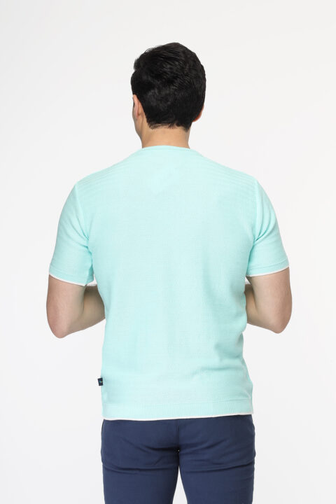 Regular Fit T- Shirt Knitted Light Green - Image 3