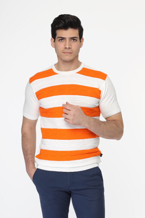 Regular Fit T- Shirt Knitted Orange