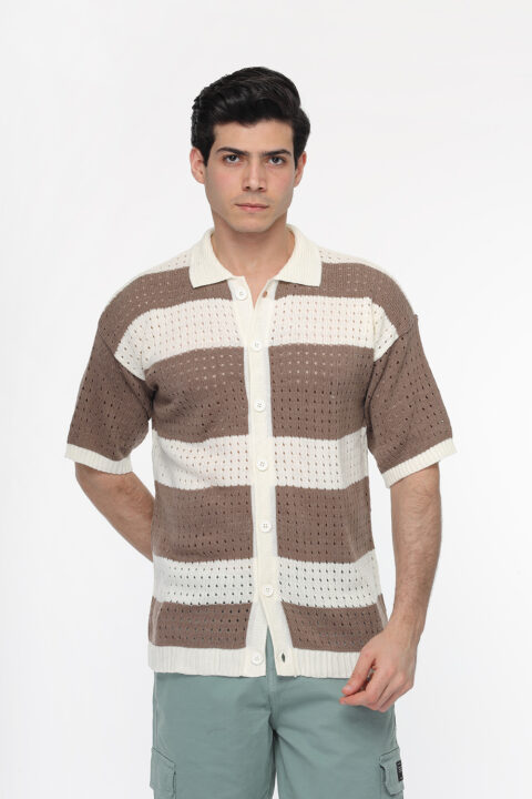 Regular Fit Polo Shirt Knitted Brown