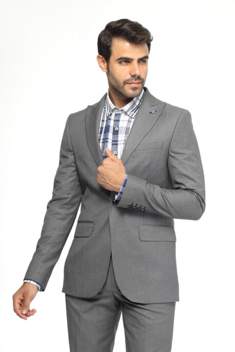 Slim Fit Suit Gray - Image 3