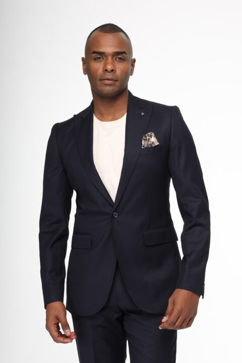 Slim Fit Suit Dark Blue - Image 5