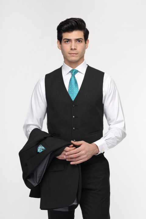 Slim Fit Suit Dark Gray - Image 3