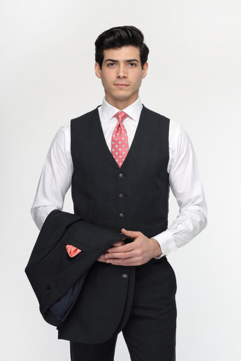 Slim Fit Suit Dark Blue - Image 3