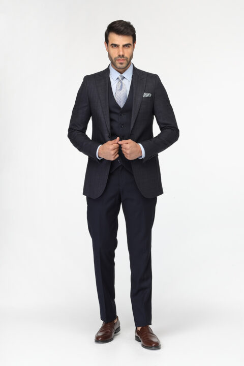 Slim Fit Suit Dark Blue