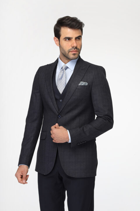 Slim Fit Suit Dark Blue - Image 4