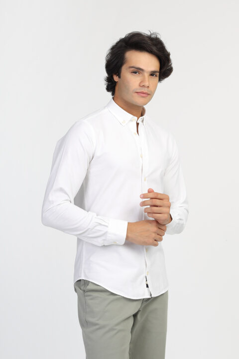 Slim Fit Shirt White - Image 3