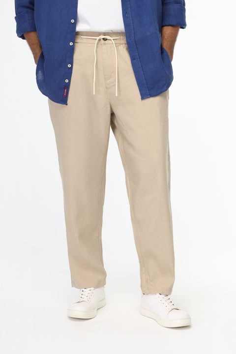 Relax Fit Linen Pants Beige