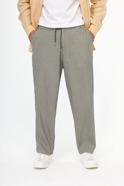 Relax Fit Linen Pants Green