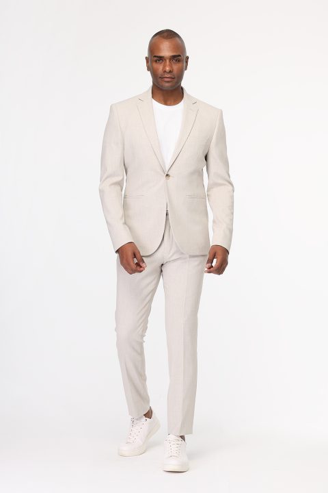 Skinny Fit Suit Beige - Image 3