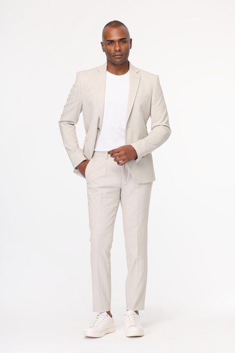 Skinny Fit Suit Beige