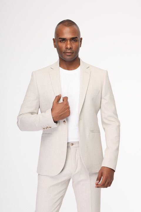 Skinny Fit Suit Beige - Image 5