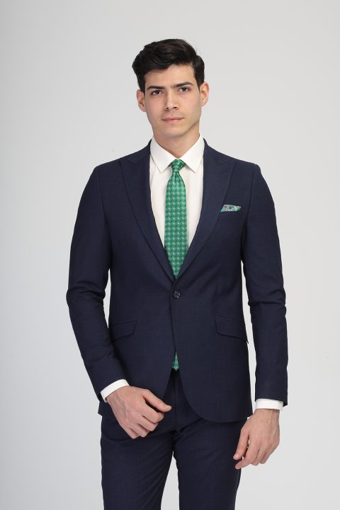 Slim Fit Suit Dark Blue - Image 3