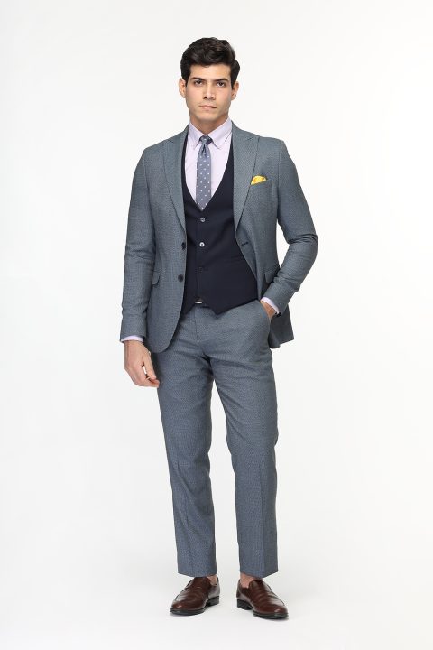 Slim Straight Fit Suit Dark Blue