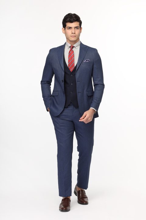 Slim Straight Fit Suit Dark Blue