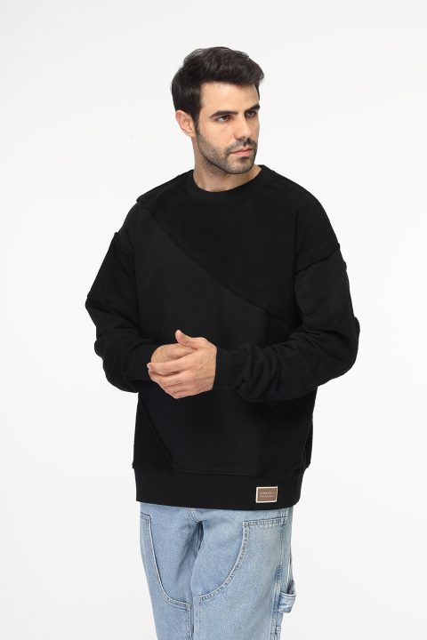 Over Size Sweat Shirt Black - Image 3