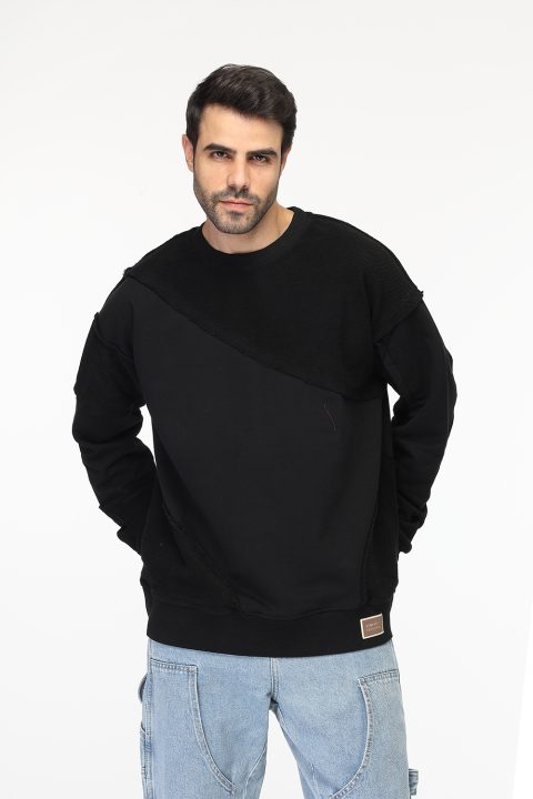 Over Size Sweat Shirt Black - Image 4