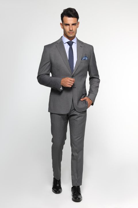 Regular Fit Suit Light Gray